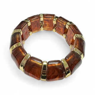Marble Brown Resin Bangle Bracelet