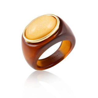 SAHIRA | Katy Acrylic Ring Brown