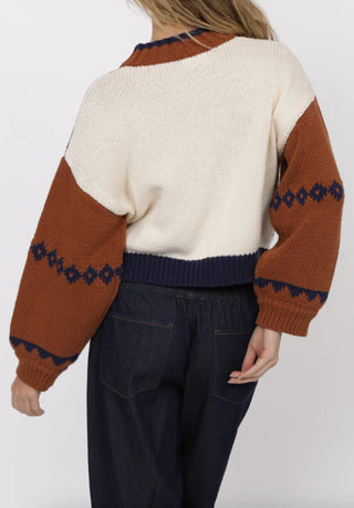 SAGE THE LABEL | SWEET ROSE JACQUARD ZIP SWEATER JACKET