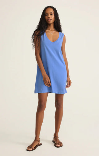 Z Supply | Sloane V-Neck Mini Dress Bay Blue