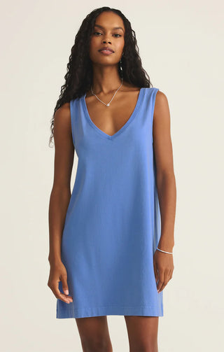 Z Supply | Sloane V-Neck Mini Dress Bay Blue