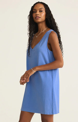Z Supply | Sloane V-Neck Mini Dress Bay Blue