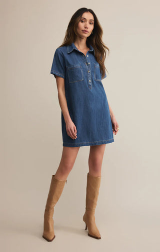 Z Supply | Authentic Denim Mini Dress Medium Indigo