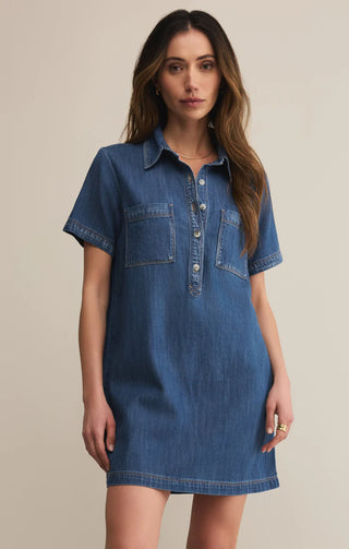 Z Supply | Authentic Denim Mini Dress Medium Indigo