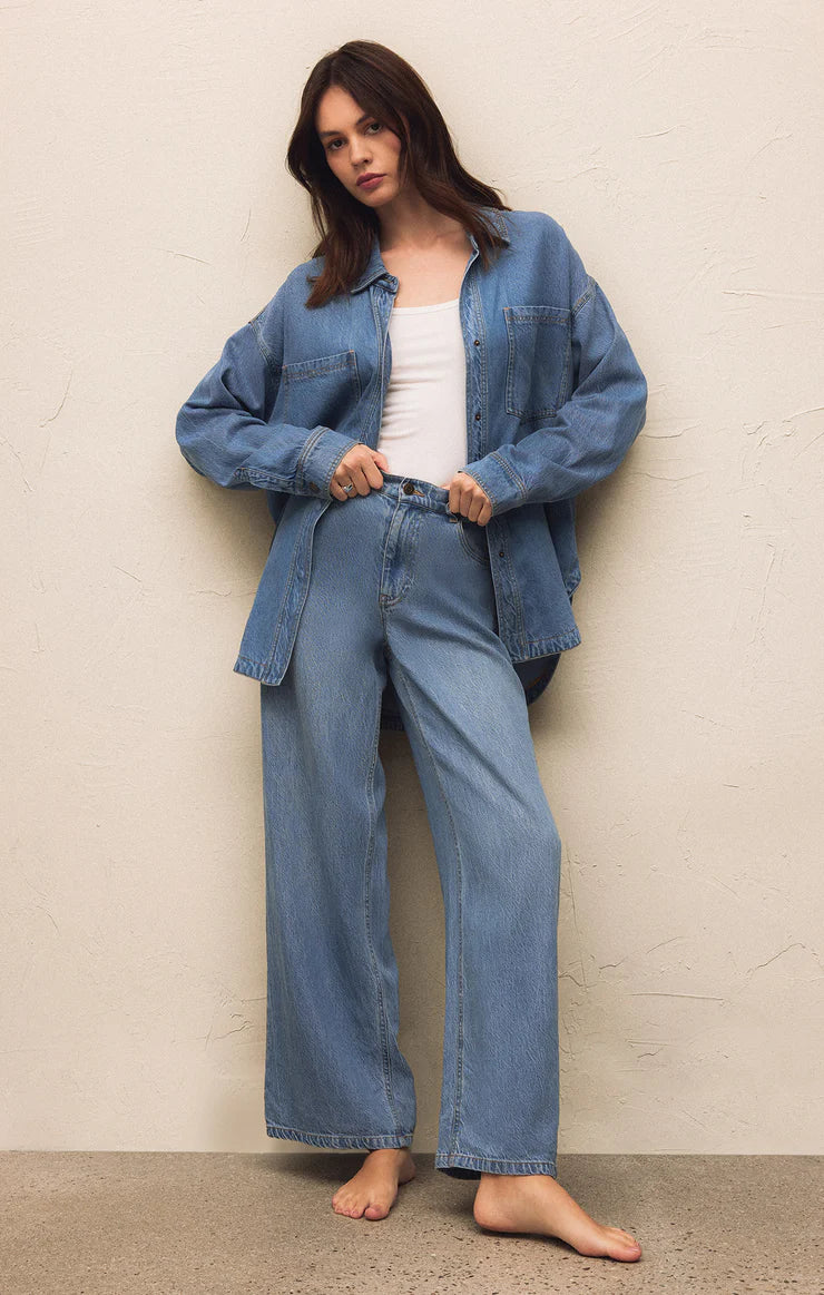 Z Supply | Mia Loose Wide Leg Denim Pant Worn Indigo – Stella Ivy Z Supply | Mia Loose Wide Leg Denim Pant Worn Indigo – Stella Ivy