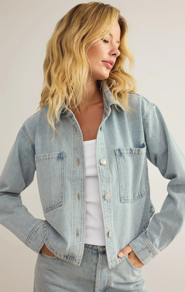 Women's Slim-fit logo-embossed trucker jacket | Black | Diesel