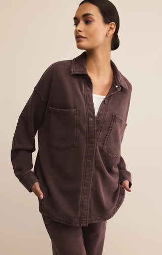 Z Supply | All Day Knit Jacket Chocolate Cherry
