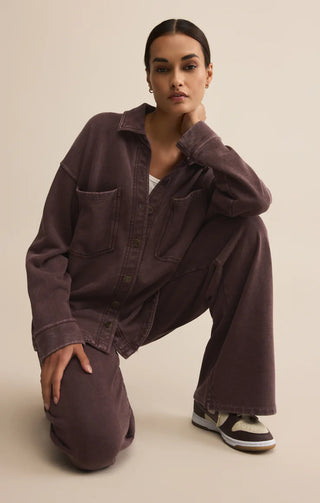 Z Supply | All Day Knit Jacket Chocolate Cherry