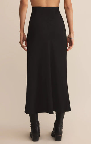 Z Supply | Izabel Luxe Satin Skirt Black