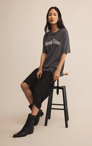 Z Supply | Izabel Luxe Satin Skirt Black