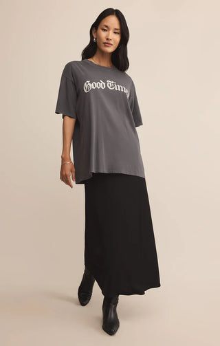 Z Supply | Izabel Luxe Satin Skirt Black