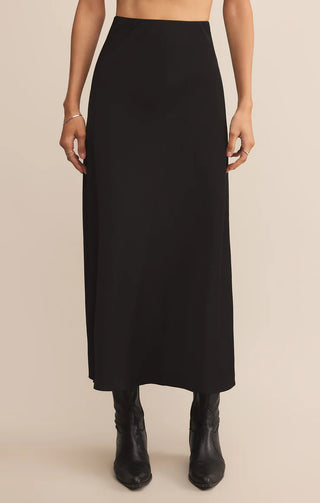 Z Supply | Izabel Luxe Satin Skirt Black