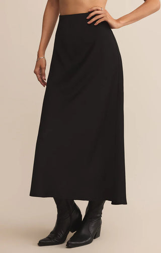 Z Supply | Izabel Luxe Satin Skirt Black