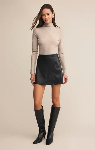 Z Supply | Allegra Vegan Leather Mini Skirt Black