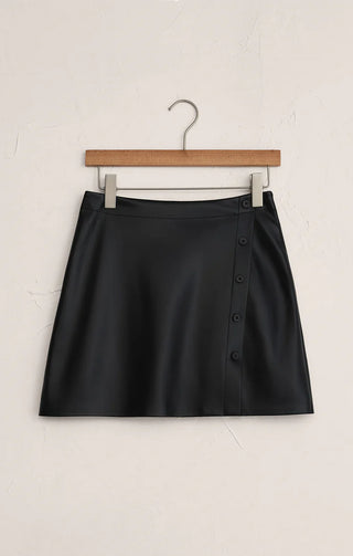 Z Supply | Allegra Vegan Leather Mini Skirt Black