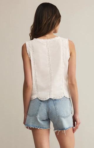 Z Supply | Tomi Embroidered Tank White