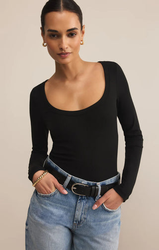 Z Supply | Second Skin Scoop Neck Top Black