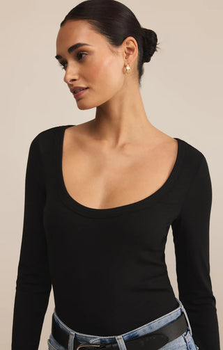 Z Supply | Second Skin Scoop Neck Top Black