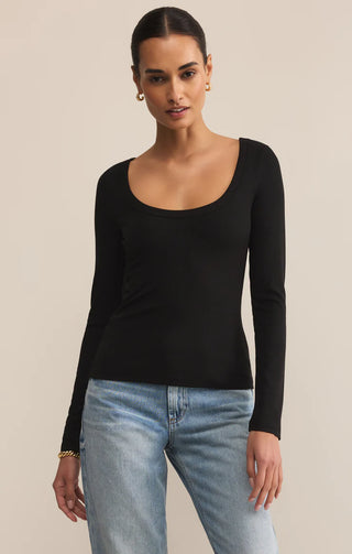Z Supply | Second Skin Scoop Neck Top Black