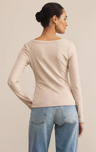 Z Supply | Second Skin Scoop Neck Top Oatmeal Heather