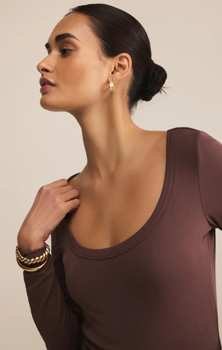 Z Supply | Second Skin Scoop Neck Top Sandalwood