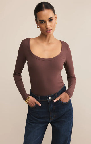 Z Supply | Second Skin Scoop Neck Top Sandalwood