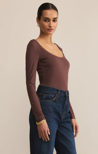 Z Supply | Second Skin Scoop Neck Top Sandalwood