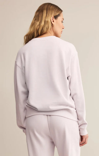 Z Supply | Boyfriend Cotton Sweatshirt Lavender Ice