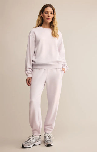 Z Supply | Boyfriend Cotton Sweatshirt Lavender Ice