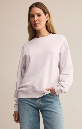 Z Supply | Boyfriend Cotton Sweatshirt Lavender Ice