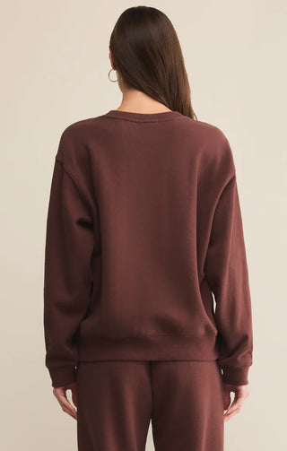 Z Supply | Boyfriend Cotton Sweatshirt Sandalwood