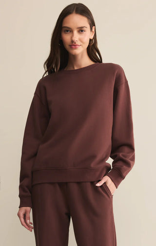 Z Supply | Boyfriend Cotton Sweatshirt Sandalwood