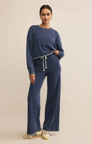 Z Supply | Circuit Knit Denim Sweatshirt Indigo