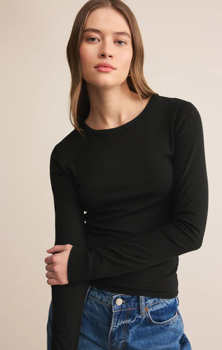 Z Supply | Second Skin Crew LS Black