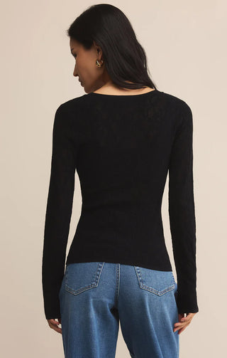 Z Supply | Tibi Scoop Mesh Sweater Black