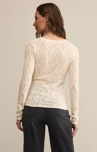 Z Supply | Tibi Scoop Mesh Sweater Crystal