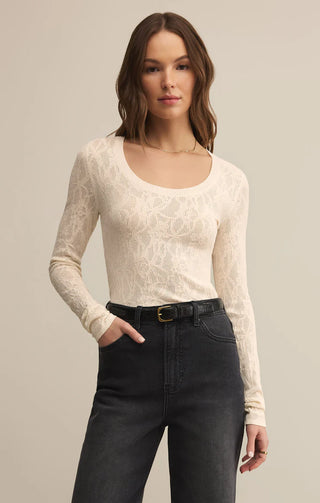 Z Supply | Tibi Scoop Mesh Sweater Crystal