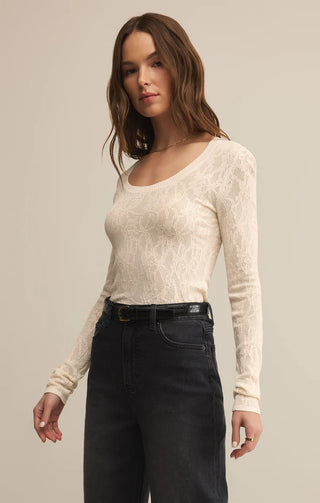 Z Supply | Tibi Scoop Mesh Sweater Crystal