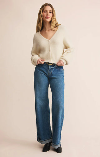Z Supply | Sadira Fluffy Crop Cardigan Warm White