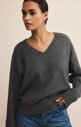 Z Supply | Eloise Sweater Charcoal Heather