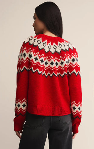 Z Supply | Adornment Fair Isle Sweater Festive Red