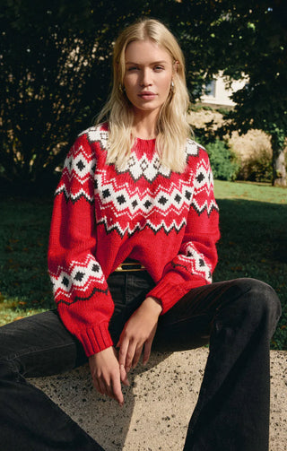 Z Supply | Adornment Fair Isle Sweater Festive Red