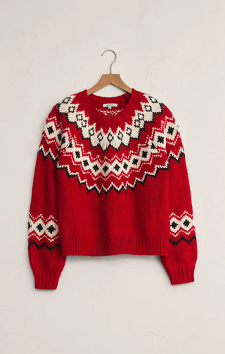 Z Supply | Adornment Fair Isle Sweater Festive Red