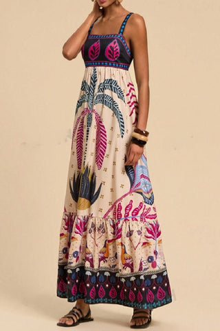 Sundayup | Dylin Tropical Print Sleeveless Dress Multi