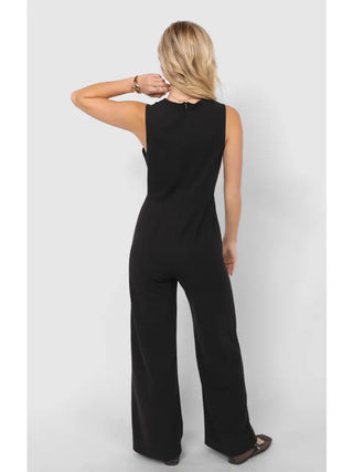 Sadie & Sage | Think Poetic Stretch Jumpsuit Black
