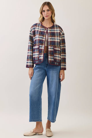 Penny Plaid Jacket Navy