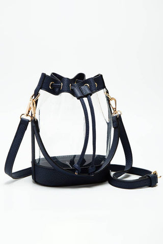 Clear Crossbody Stadium Bucket Bag | Red