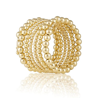 30a Array - Sahira | Allison Beaded Wrap Bracelet - 6 Row Gold