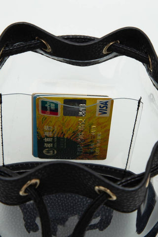 Clear Crossbody Stadium Bucket Bag | Black