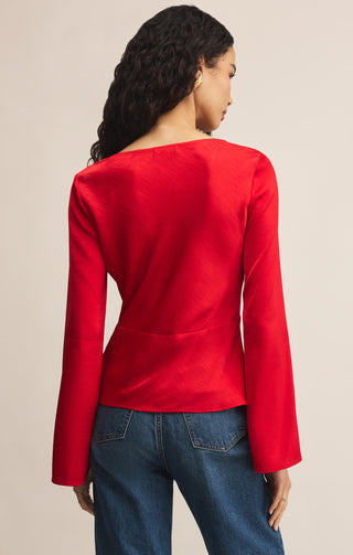 Z Supply | Illara Tie Front Blouse Festive Red